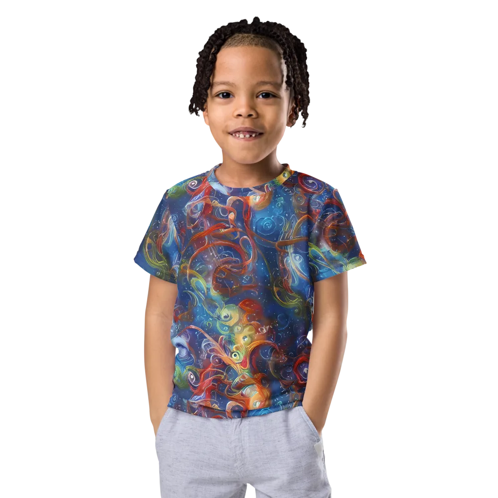Galactic Whirlpool on Kids Crew Neck T-Shirt — Front