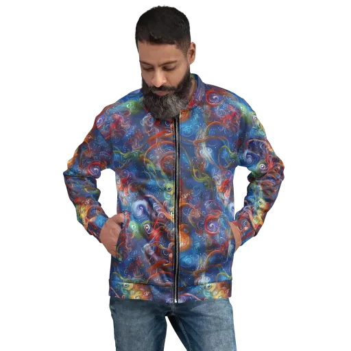 Galactic Whirlpool on a Bomber Jacket