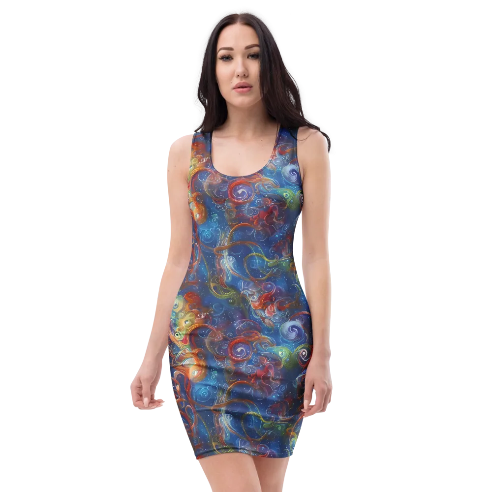 Galactic Whirlpool on Bodycon Dress — Front