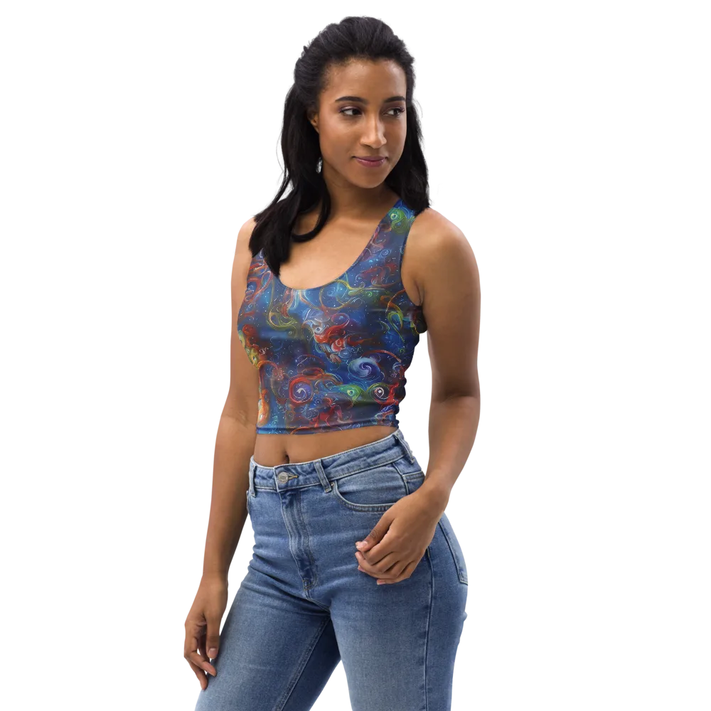 Galactic Whirlpool on Crop Top — Left Front