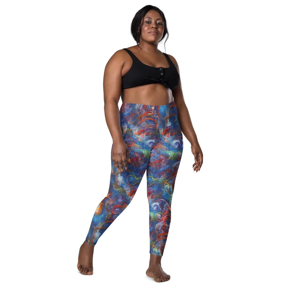 Galactic Whirlpool on Leggings with Pockets — Front