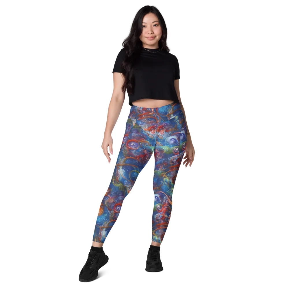 Galactic Whirlpool on Leggings with Pockets — Front