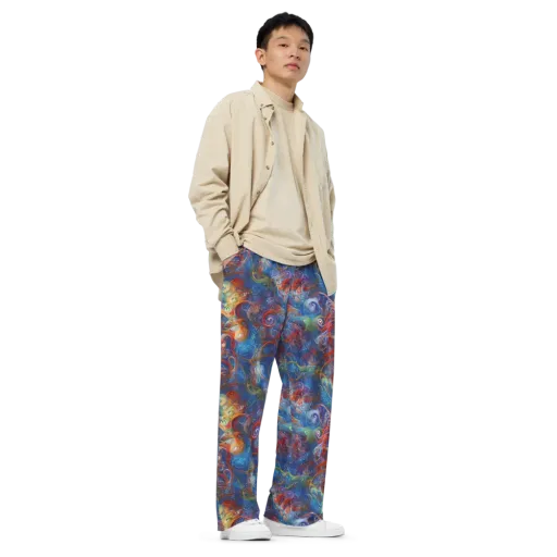 Galactic Whirlpool on a Wide-Leg Pants
