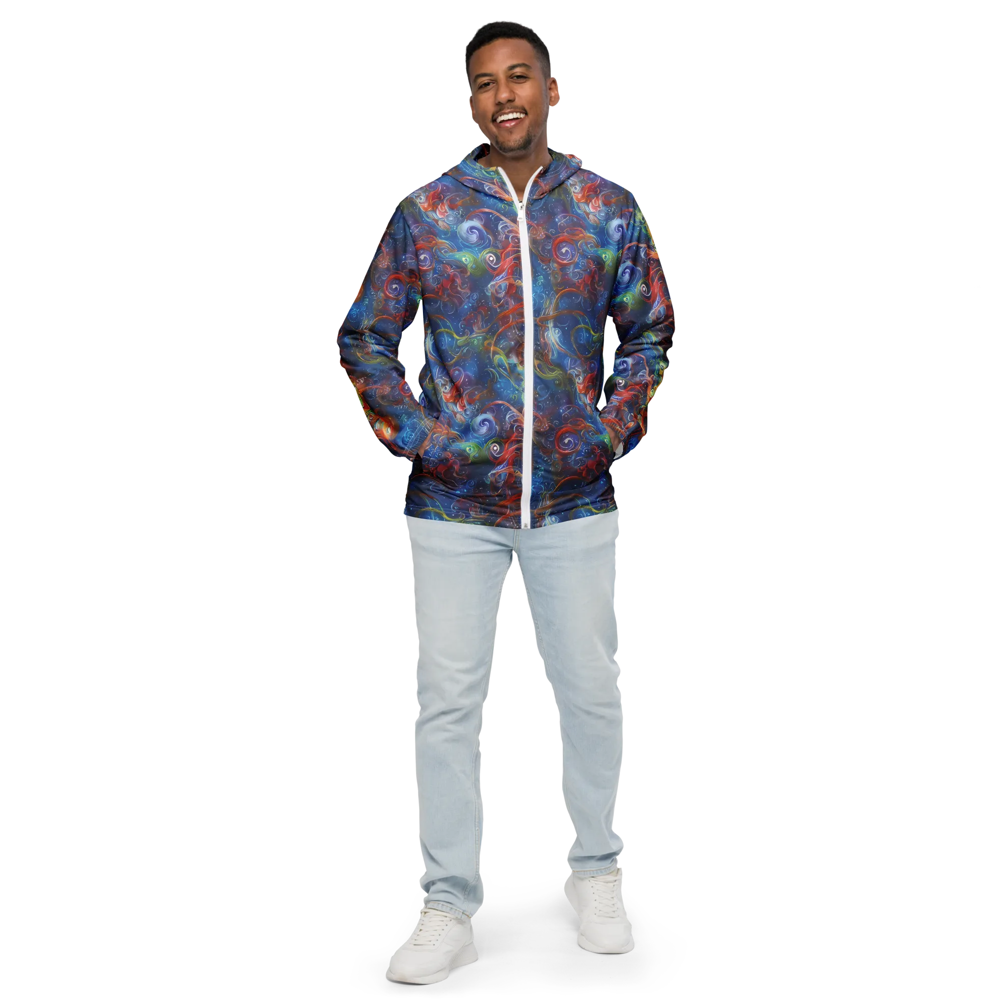 Galactic Whirlpool on Men's Windbreaker — Front