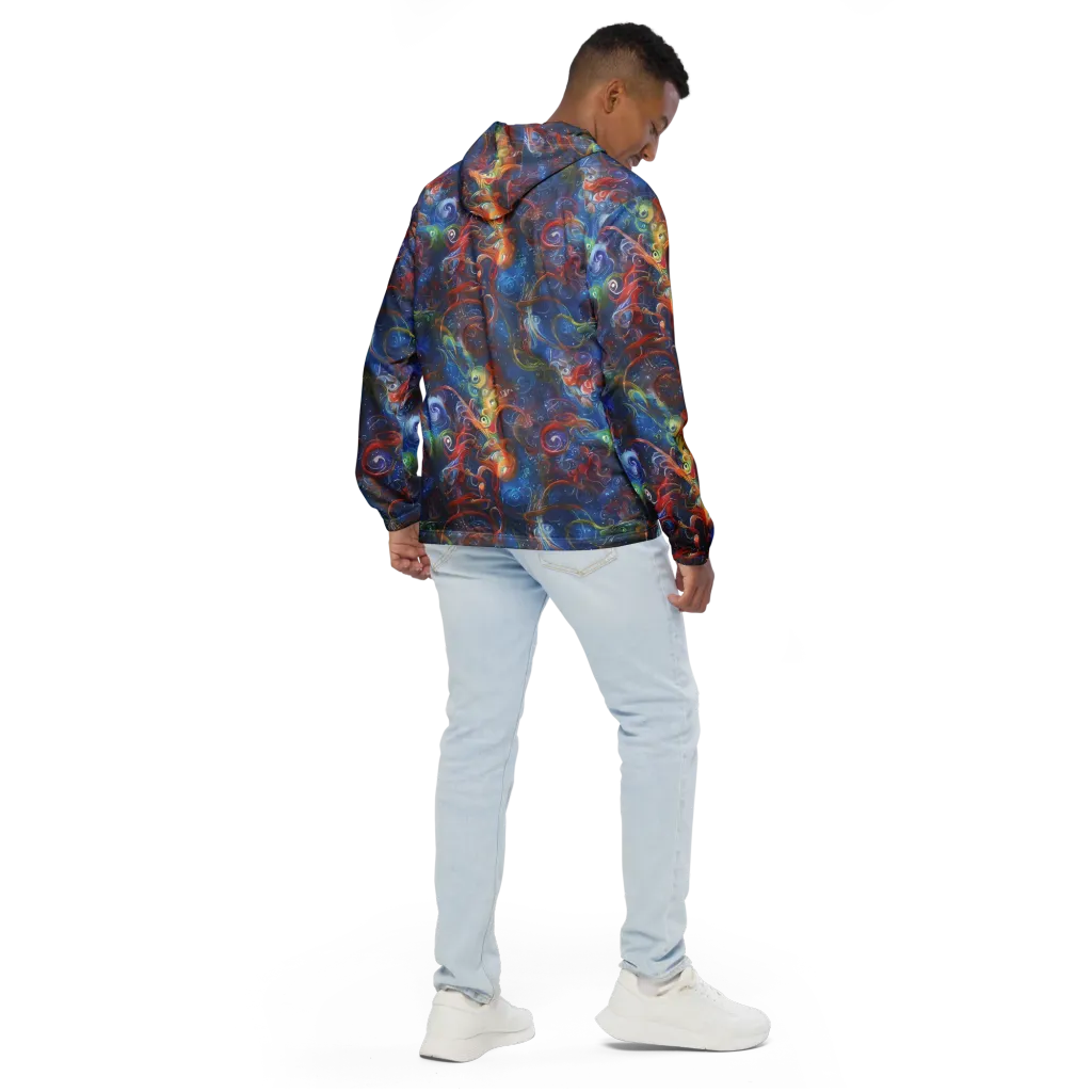 Galactic Whirlpool on Men's Windbreaker — Back