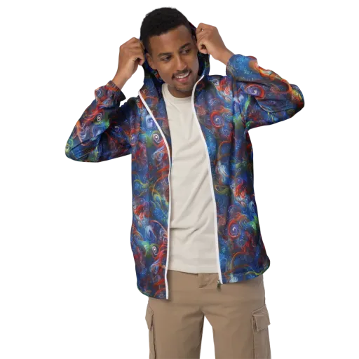 Galactic Whirlpool on a Men's Windbreaker