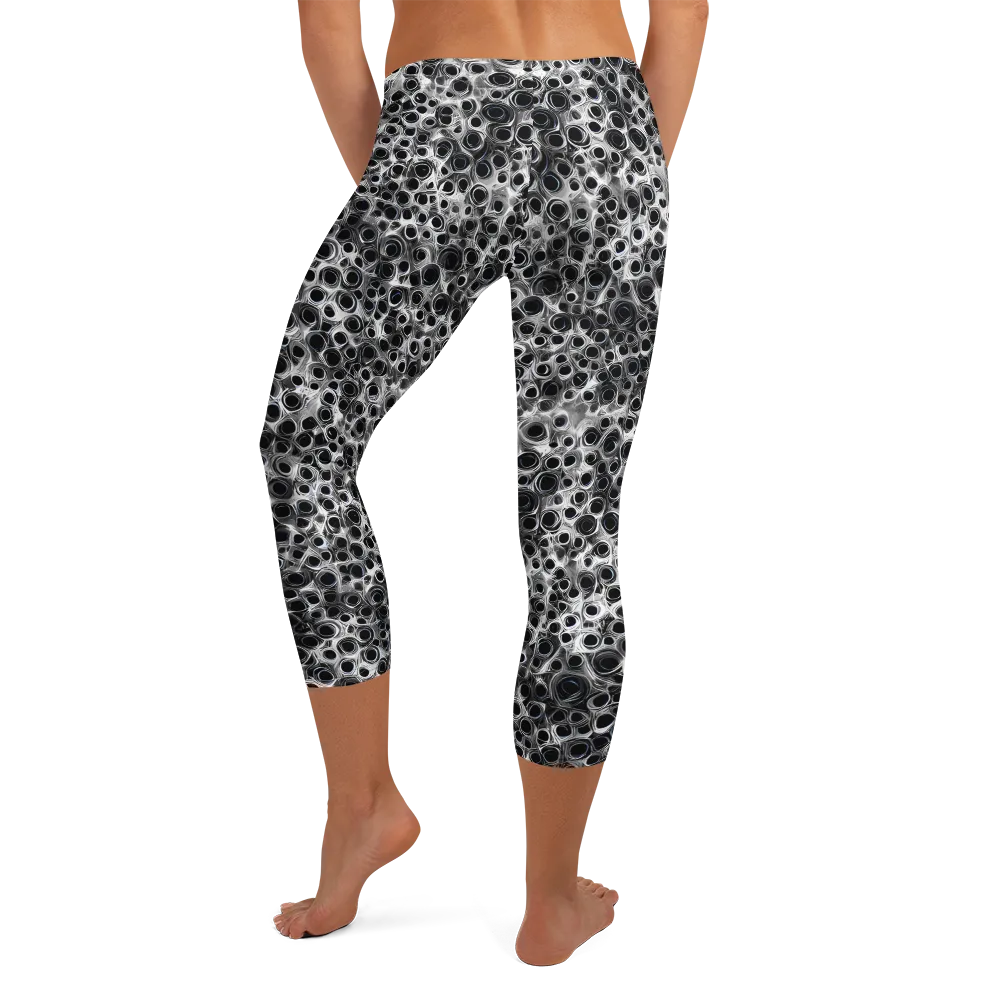 Liquid Metal Maze on Capri Leggings — Back