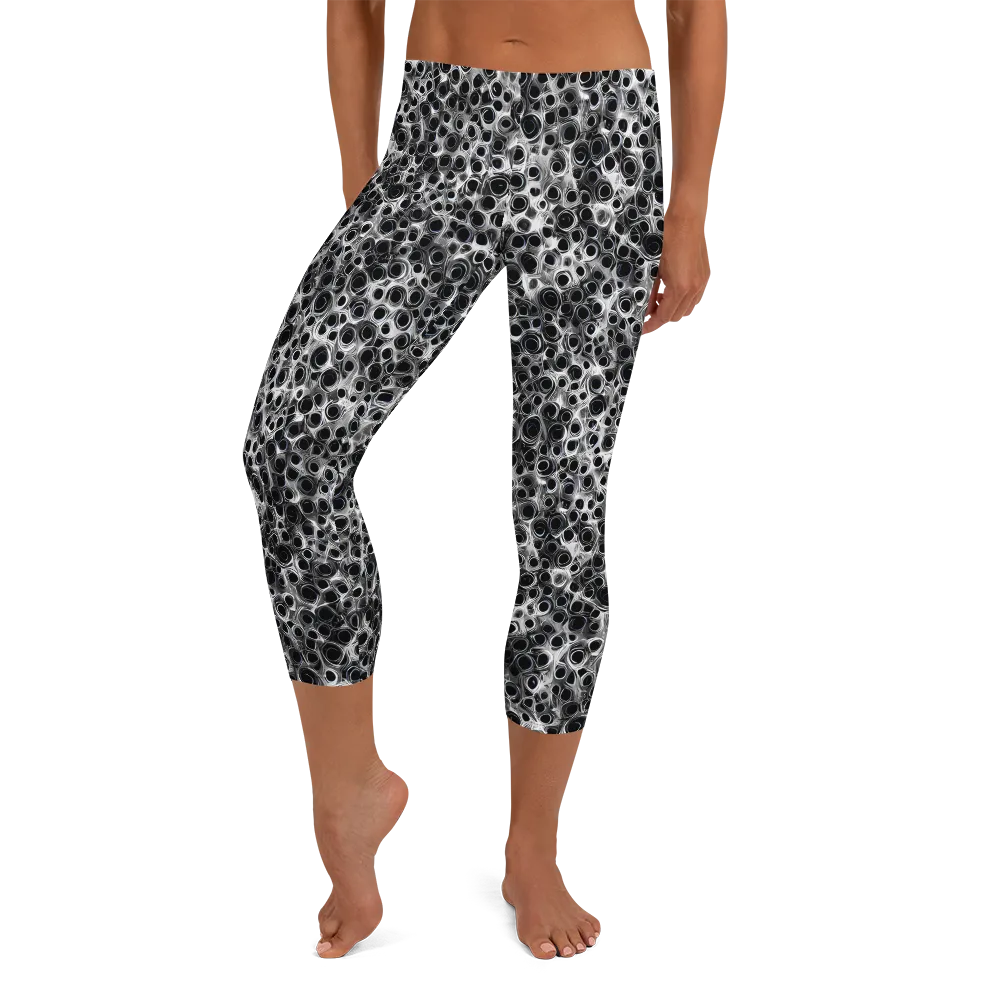 Liquid Metal Maze on Capri Leggings — Front