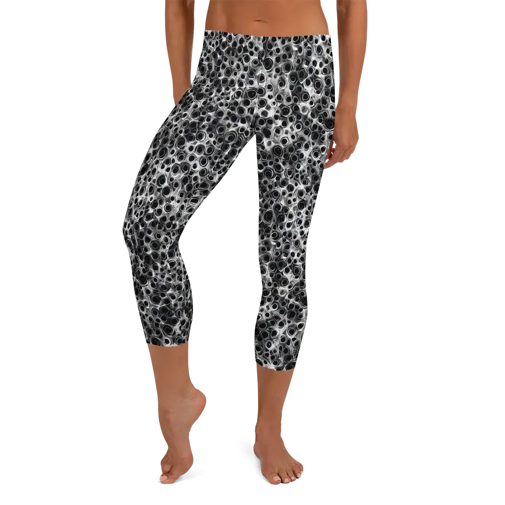Liquid Metal Maze on Capri Leggings — Front