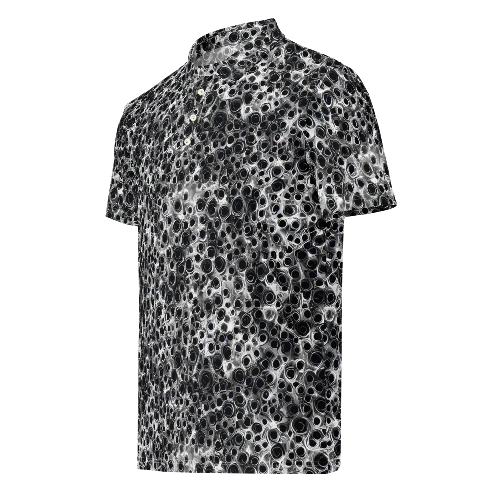 Liquid Metal Maze on Men's Slim Fit Polo Shirt — Left Front