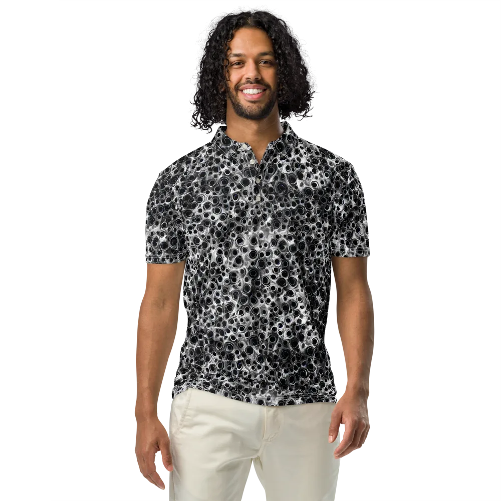 Liquid Metal Maze on Men's Slim Fit Polo Shirt — Front