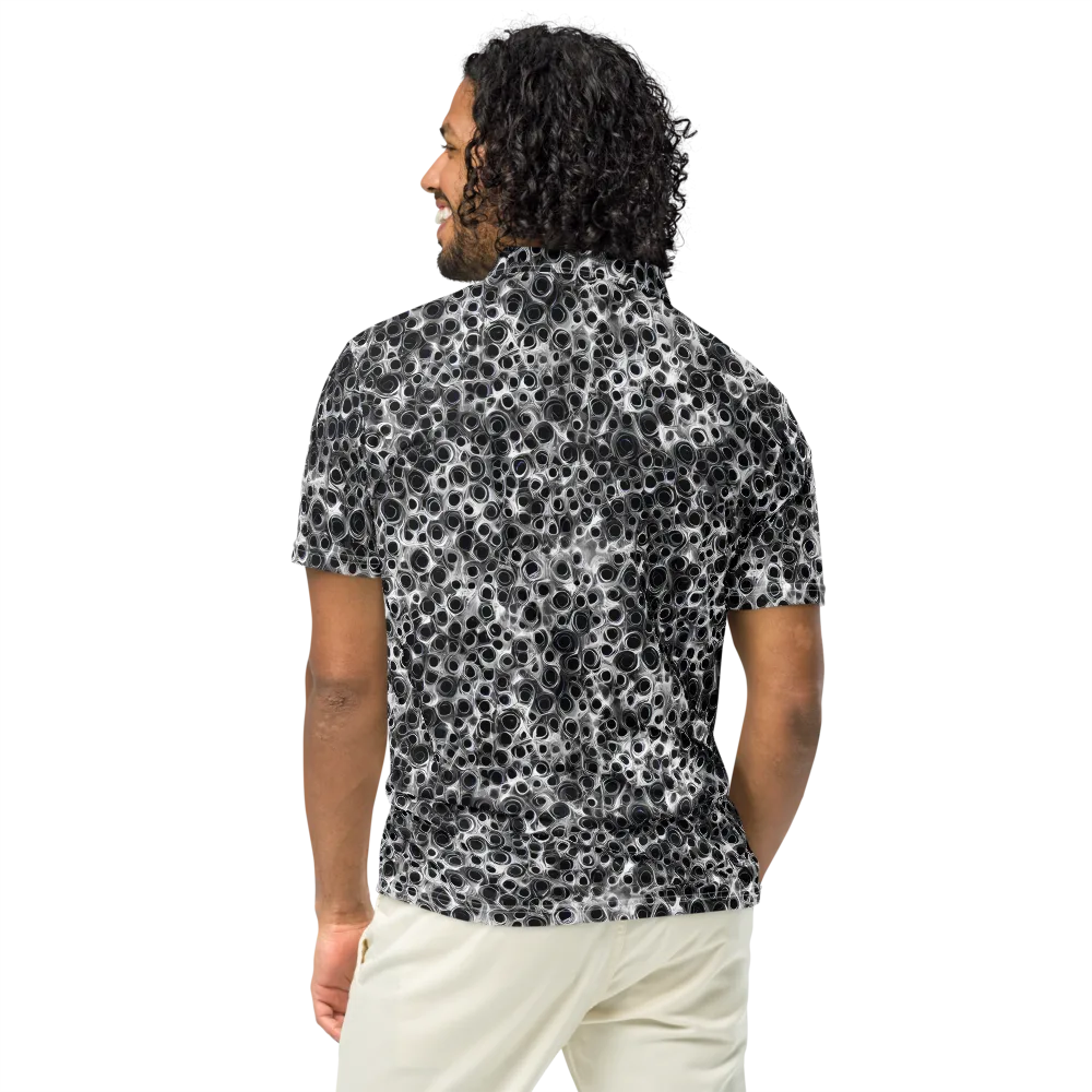 Liquid Metal Maze on Men's Slim Fit Polo Shirt — Back