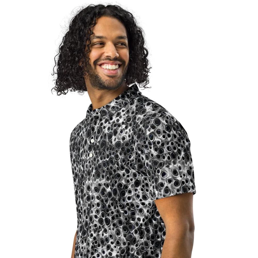 Liquid Metal Maze on Men's Slim Fit Polo Shirt — Left Front