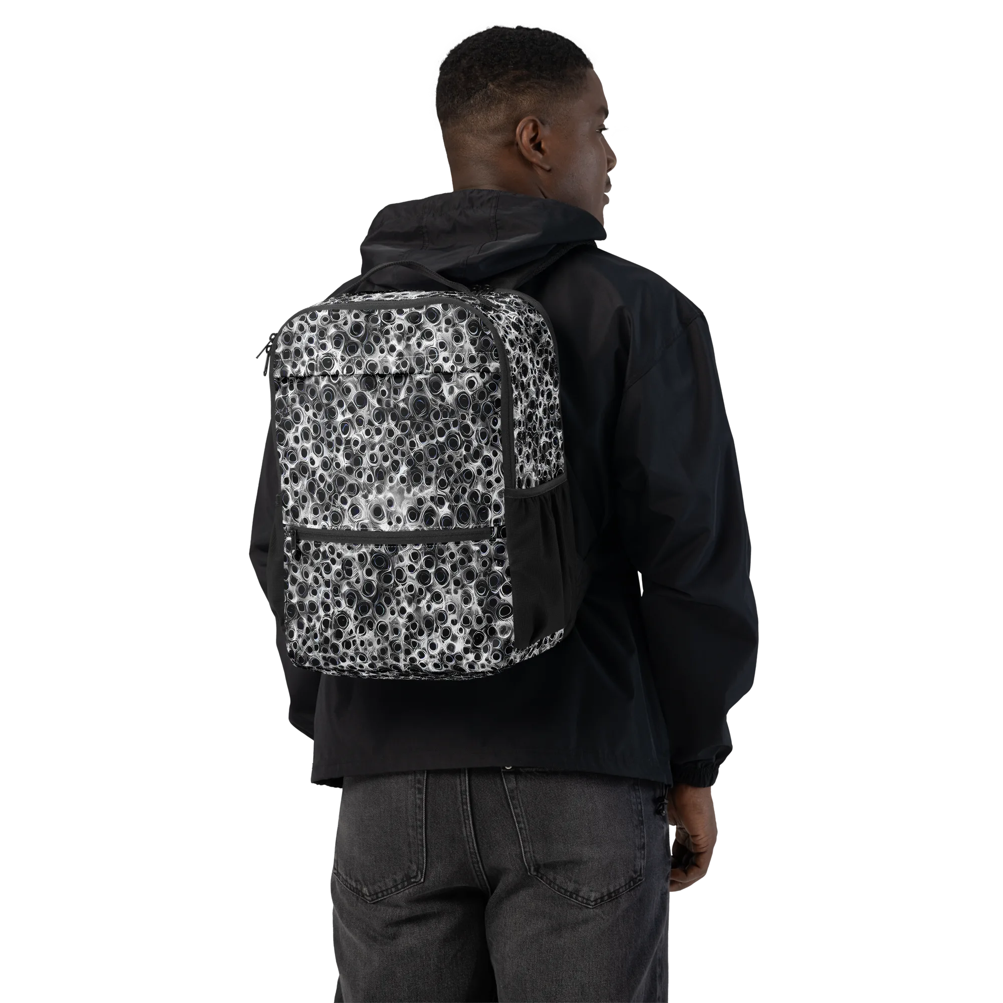 Liquid Metal Maze on Utility Backpack — Back