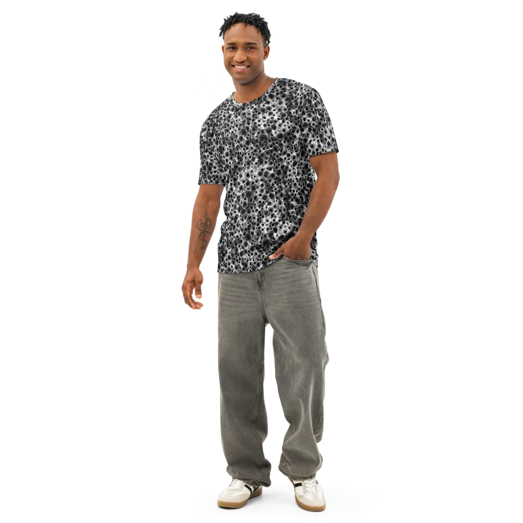 Liquid Metal Maze on Men's Cotton Crew Neck T-Shirt — Front