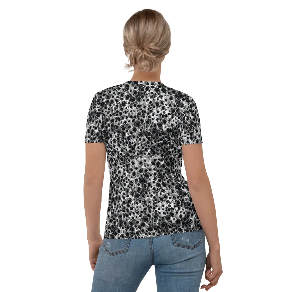 Liquid Metal Maze on Women's Crew Neck T-Shirt — Back