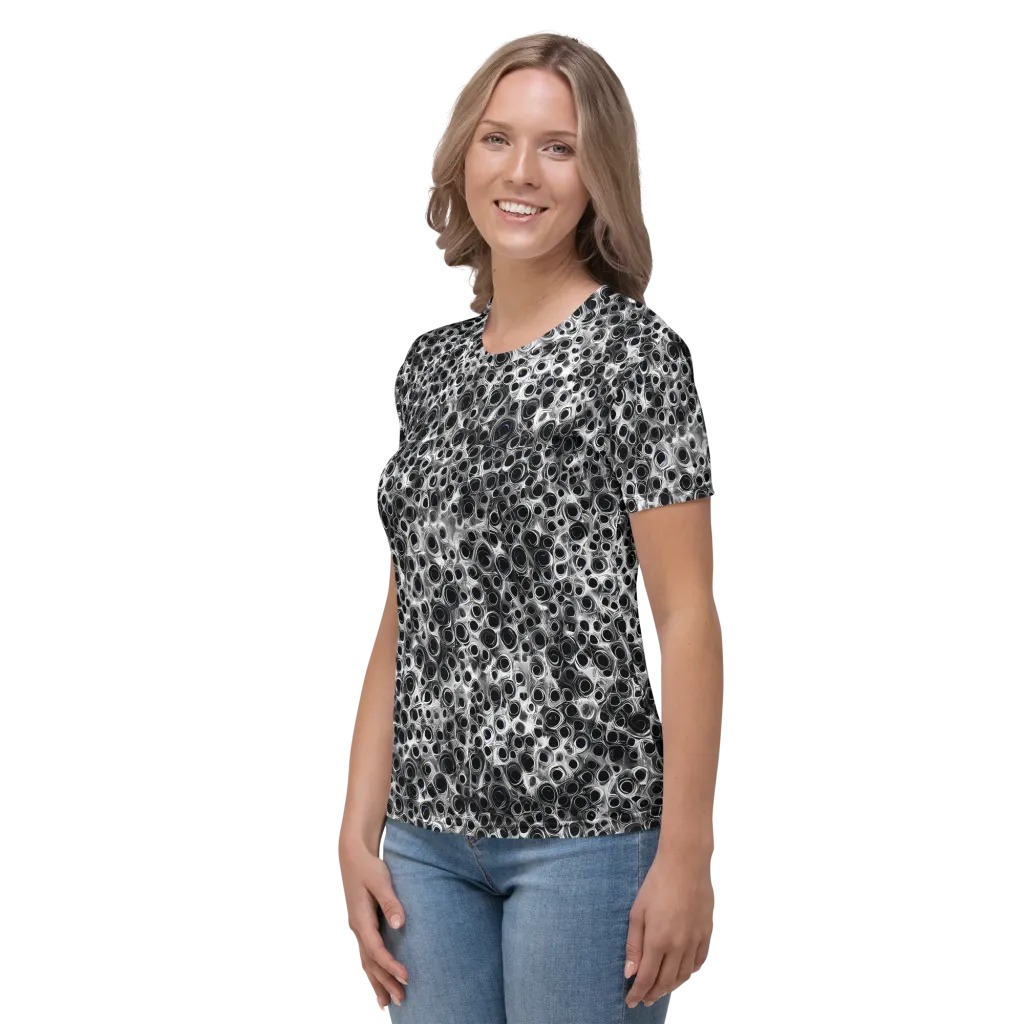 Liquid Metal Maze on Women's Crew Neck T-Shirt — Left