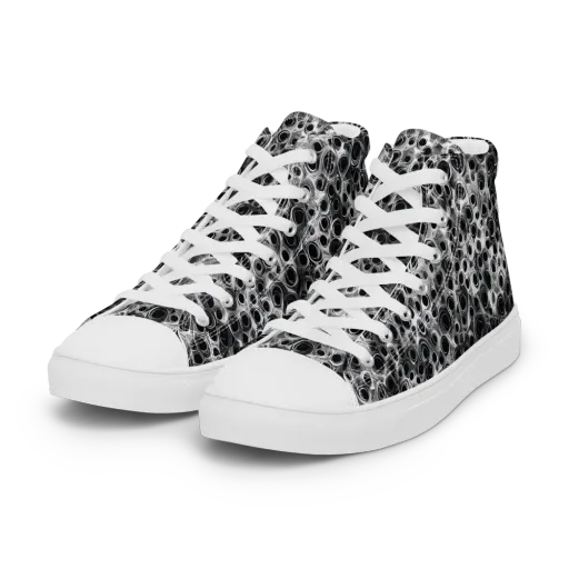 Liquid Metal Maze on a Women's High Top Canvas Shoes