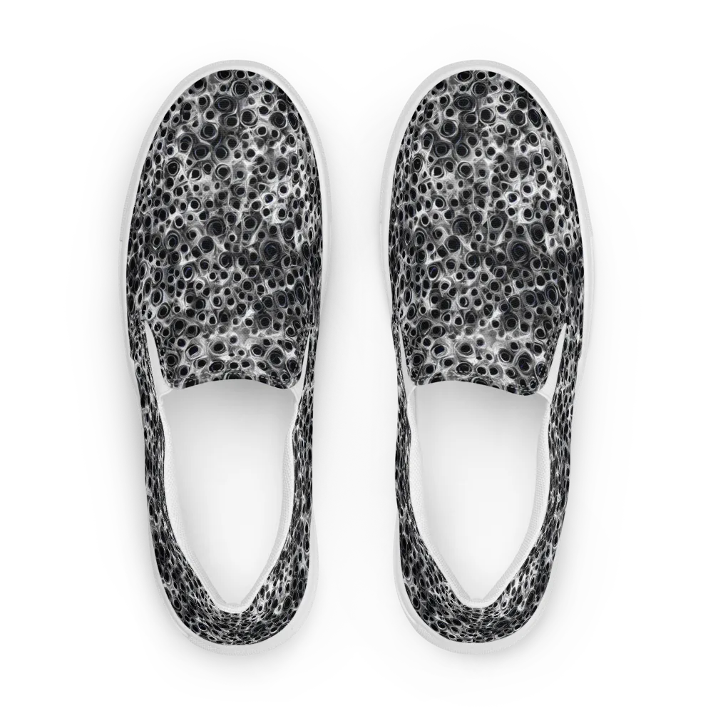 Liquid Metal Maze on Men's Slip-On Canvas Shoes — Front