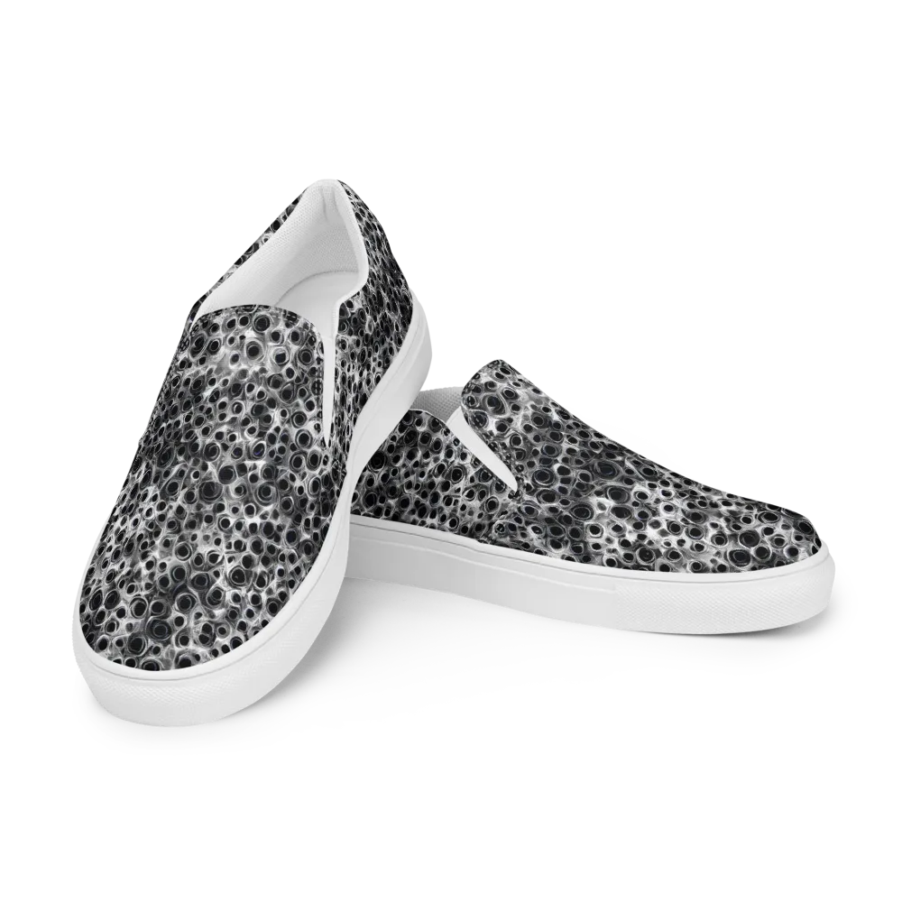 Liquid Metal Maze on Men's Slip-On Canvas Shoes — Left Front
