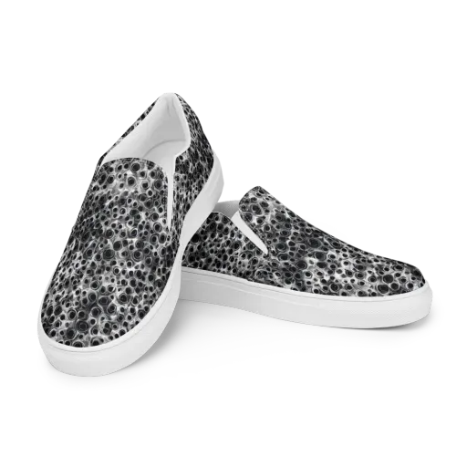 Liquid Metal Maze on a Men's Slip-On Canvas Shoes