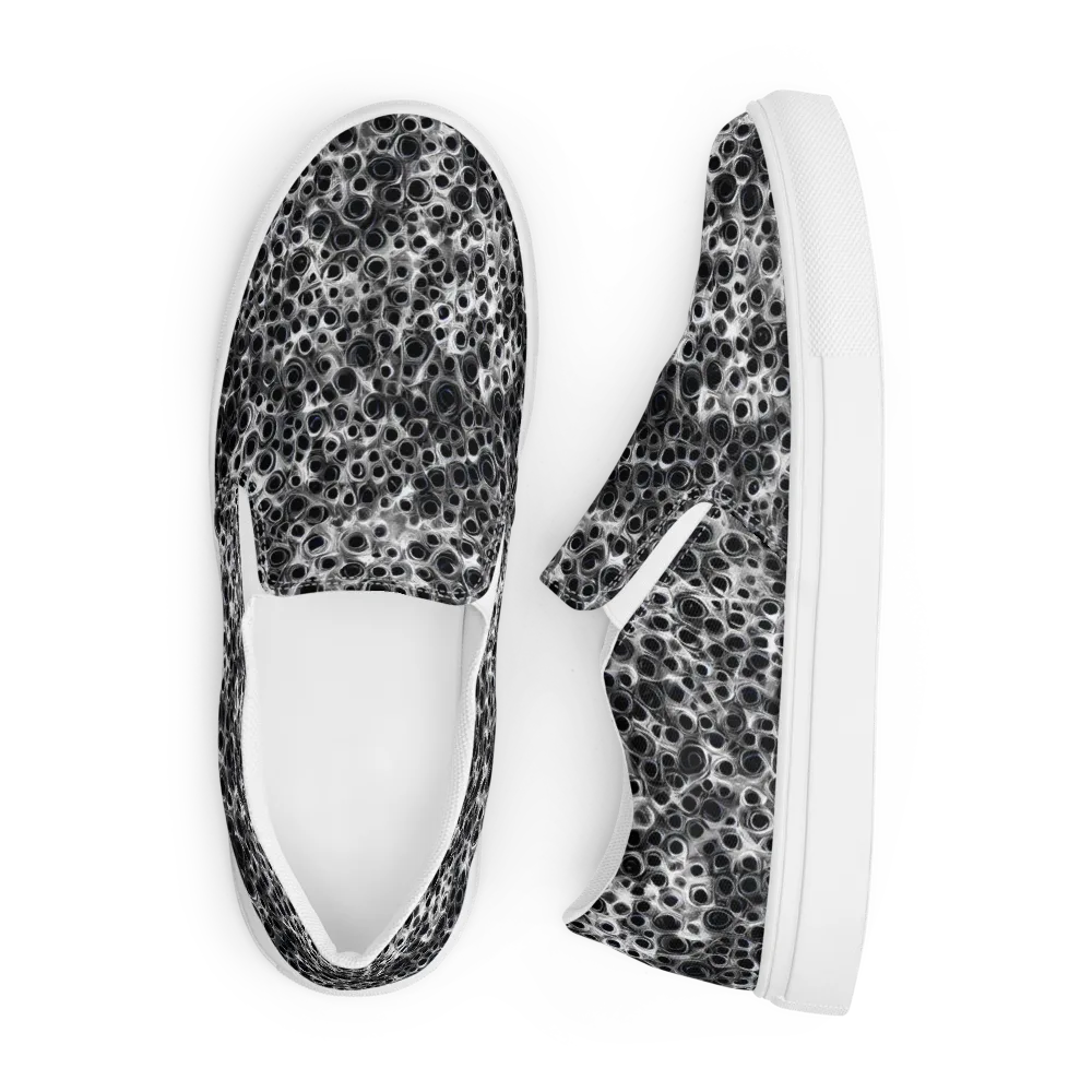 Liquid Metal Maze on Men's Slip-On Canvas Shoes — Front