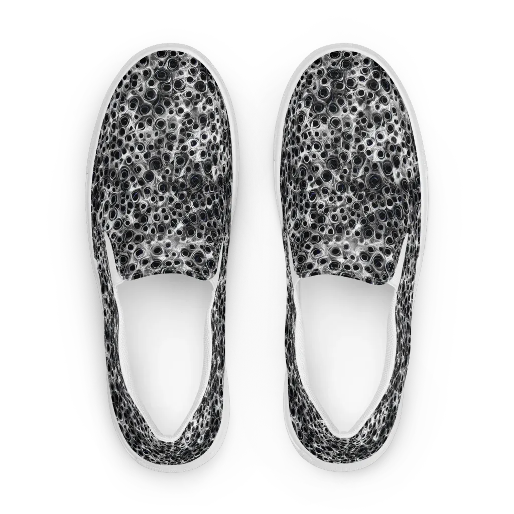 Liquid Metal Maze on Women's Slip-On Canvas Shoes — Front