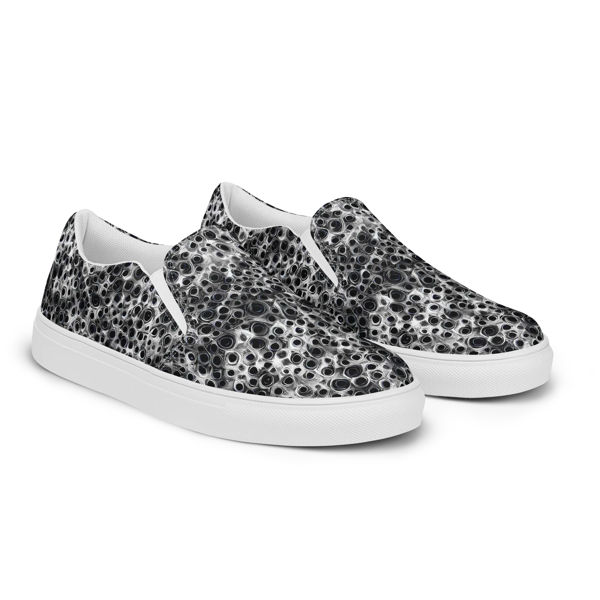 Liquid Metal Maze on Women's Slip-On Canvas Shoes — Right Front