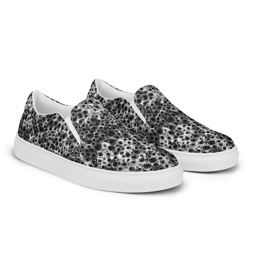 Liquid Metal Maze on Women's Slip-On Canvas Shoes — Right Front
