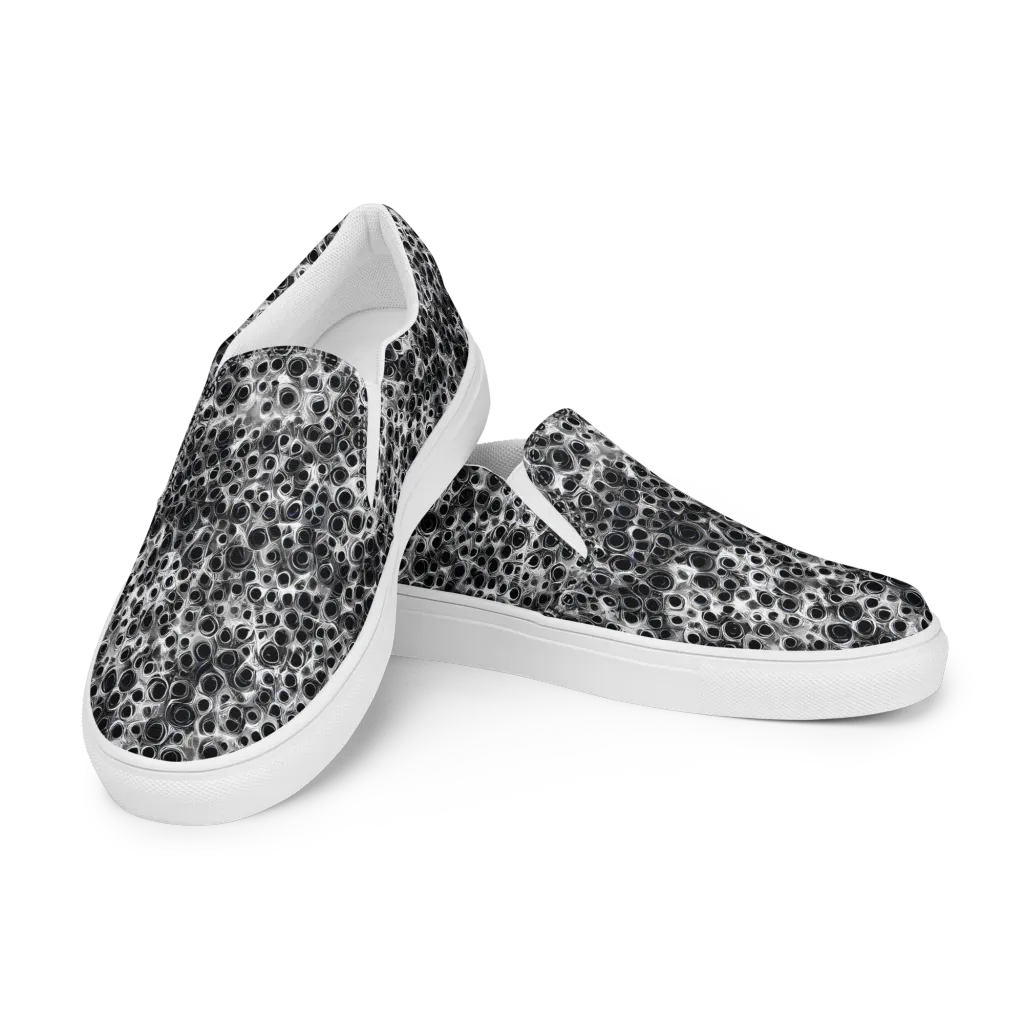 Liquid Metal Maze on Women's Slip-On Canvas Shoes — Left Front