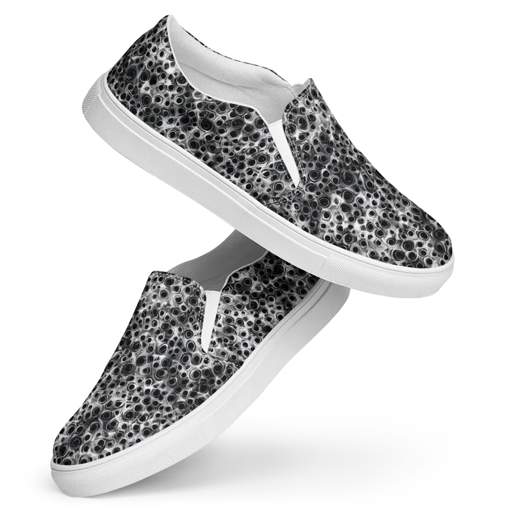 Liquid Metal Maze on Women's Slip-On Canvas Shoes — Front