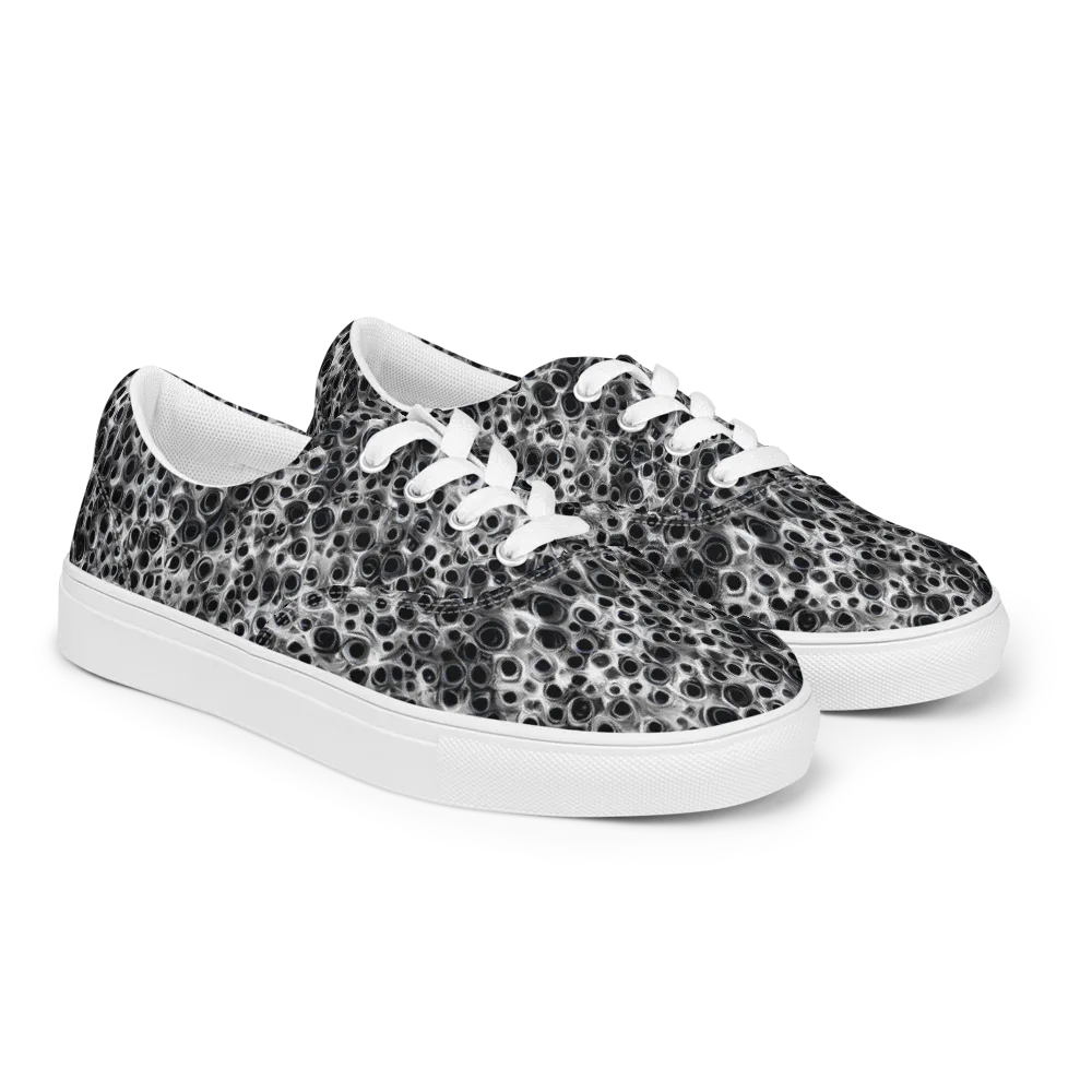 Liquid Metal Maze on Men's Lace-Up Canvas Shoes — Right Front