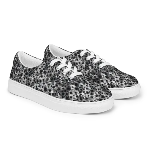Liquid Metal Maze on a Men's Lace-Up Canvas Shoes