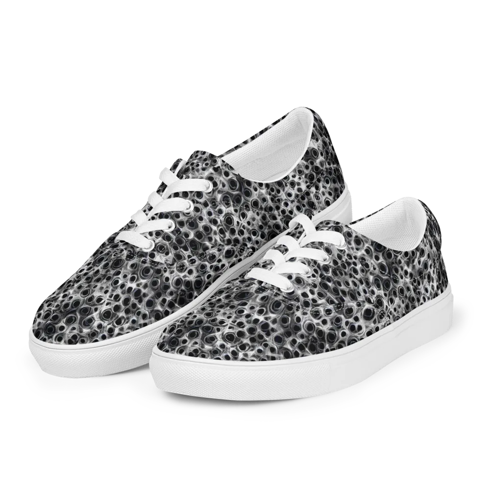 Liquid Metal Maze on Men's Lace-Up Canvas Shoes — Left Front