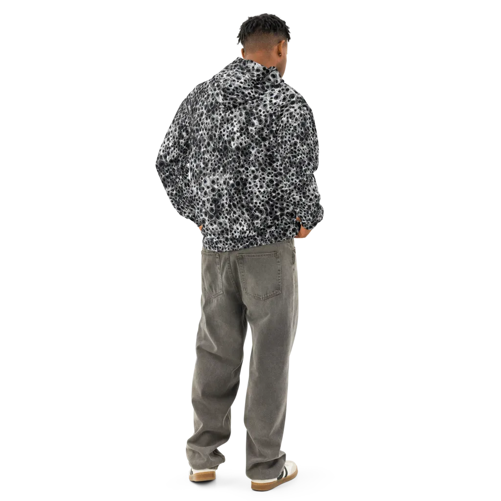 Liquid Metal Maze on Cotton Hoodie — Back