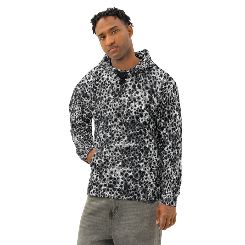 Liquid Metal Maze on Cotton Hoodie — Left Front