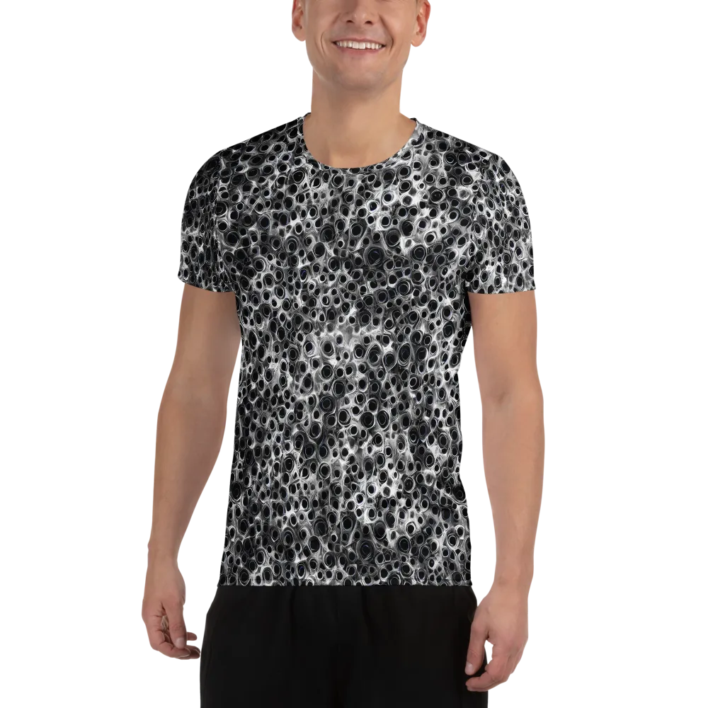 Liquid Metal Maze on Men's Athletic T-Shirt — Front