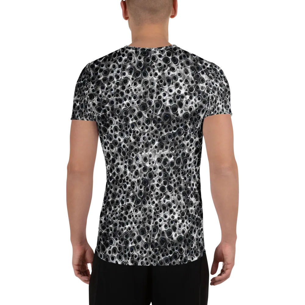 Liquid Metal Maze on Men's Athletic T-Shirt — Back