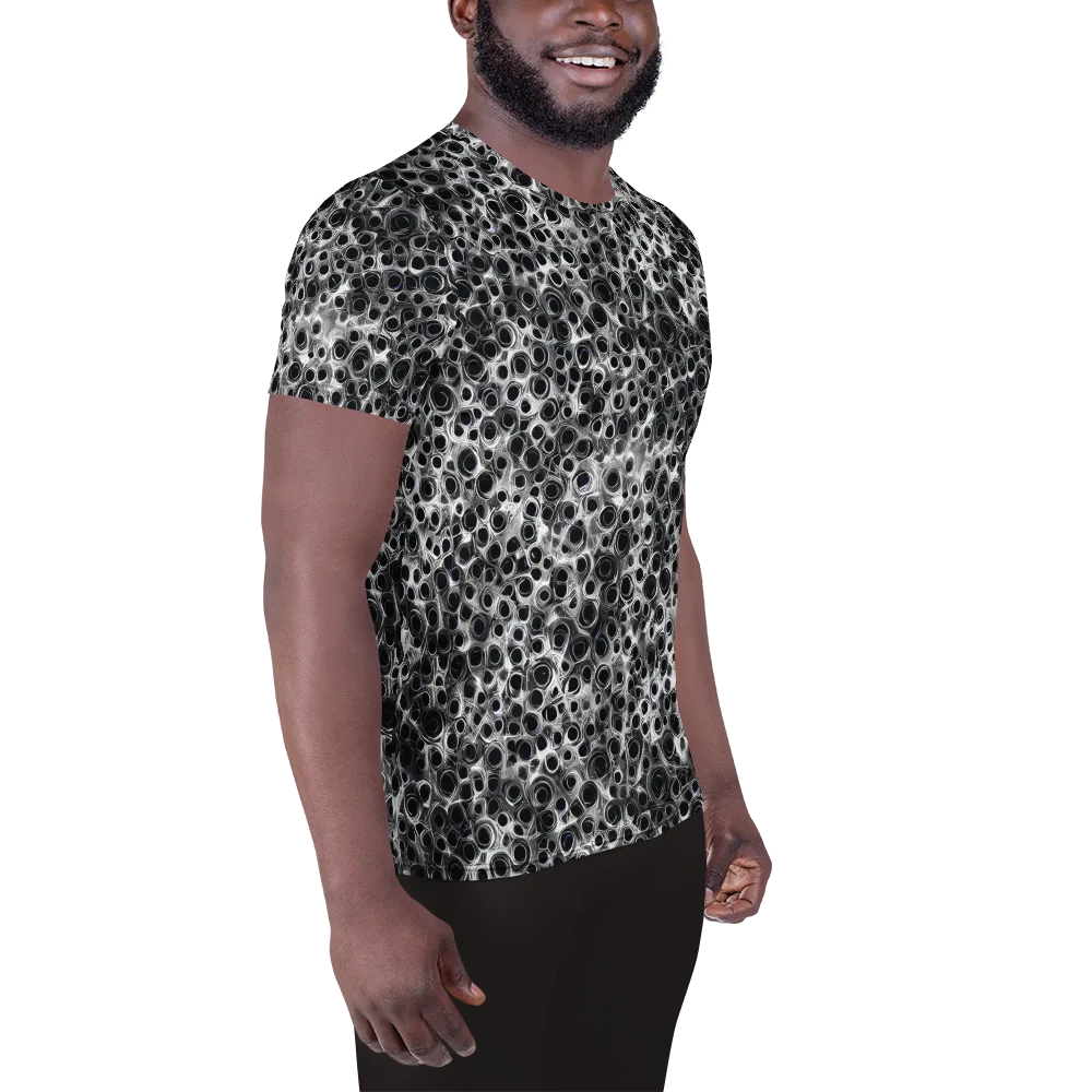 Liquid Metal Maze on Men's Athletic T-Shirt — Right