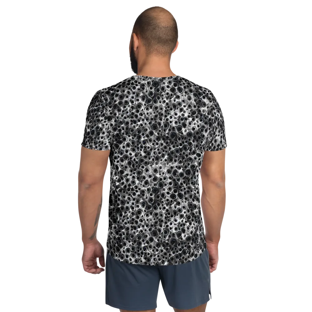 Liquid Metal Maze on Men's Athletic T-Shirt — Back