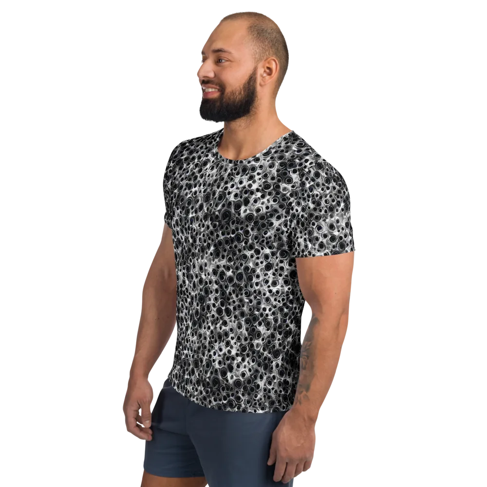 Liquid Metal Maze on Men's Athletic T-Shirt — Left