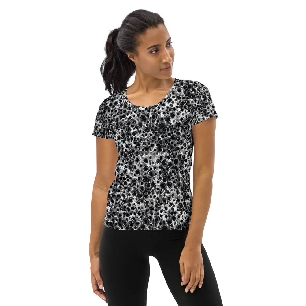 Liquid Metal Maze on Women's Athletic T-Shirt — Front