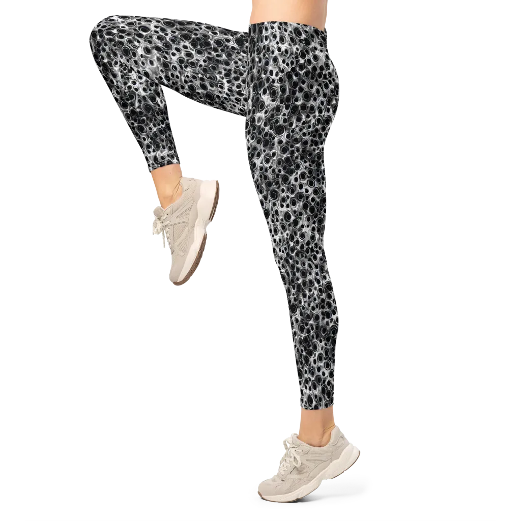 Liquid Metal Maze on Leggings — Left