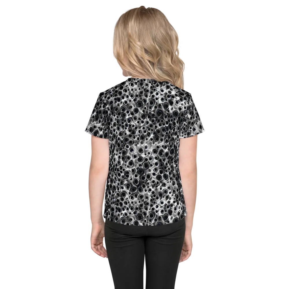 Liquid Metal Maze on Kids Crew Neck T-Shirt — Back