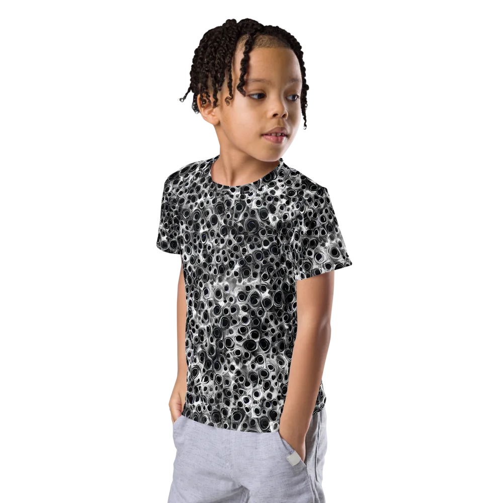 Liquid Metal Maze on Kids Crew Neck T-Shirt — Left Front