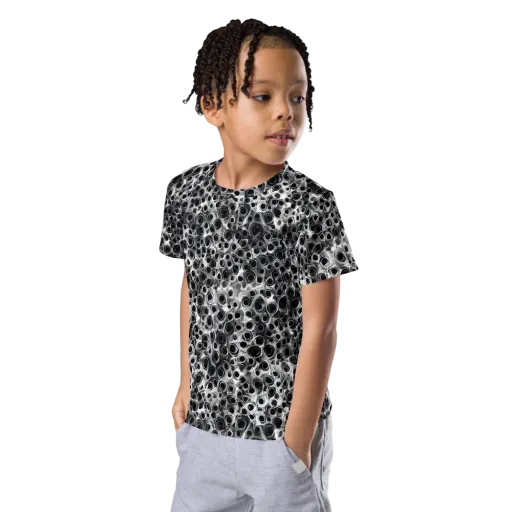 Liquid Metal Maze on a Kids Crew Neck T-Shirt