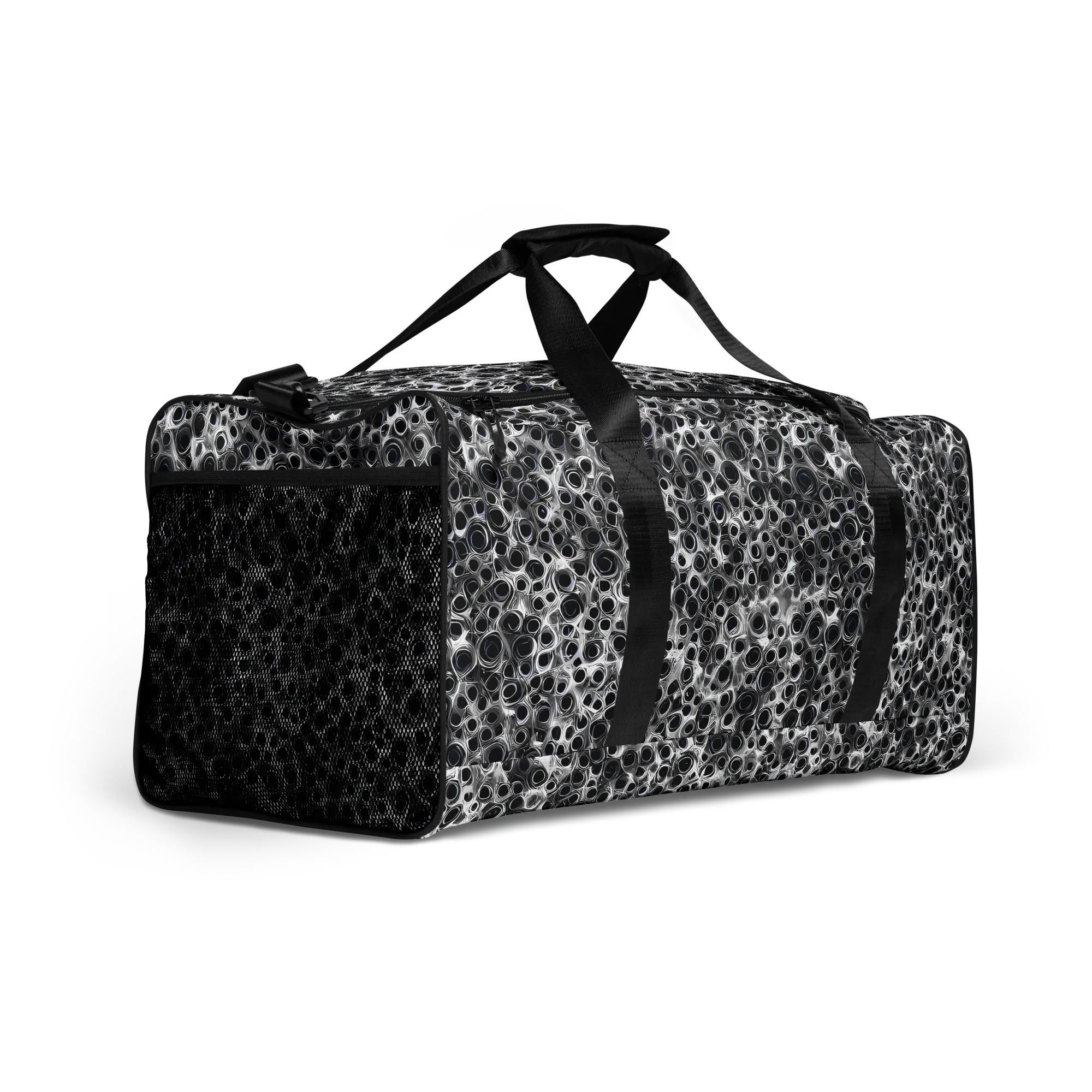 Liquid Metal Maze on Duffle Bag — Right Front