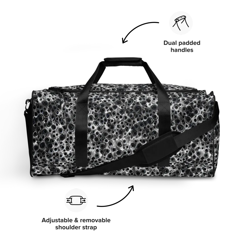 Liquid Metal Maze on Duffle Bag — Front