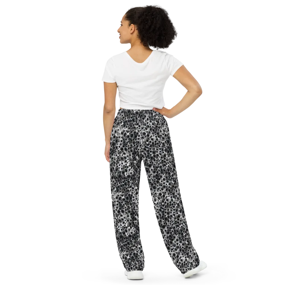 Liquid Metal Maze on Wide-Leg Pants — Back