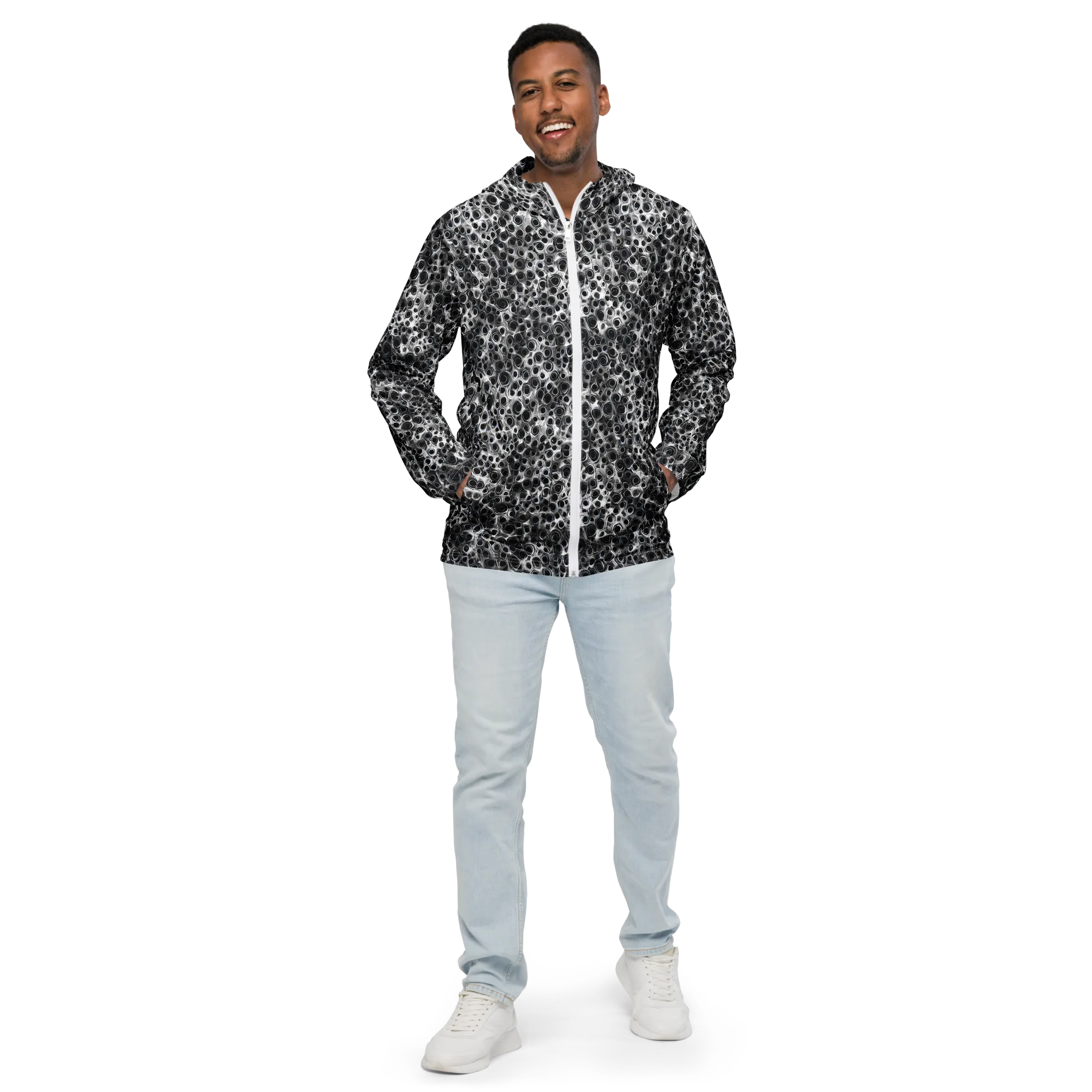 Liquid Metal Maze on Men's Windbreaker — Front